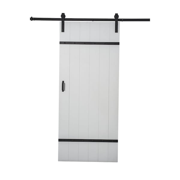 Renin 36 in. x 84 in. Easy-Build Ready to Assemble Authentic Cross-Brace Barn Door Kit BD069W01BW1BWE36084 - main